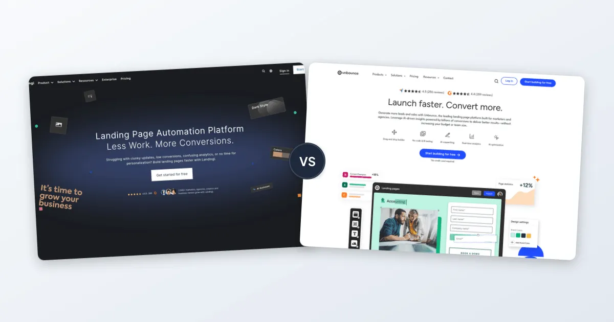 Landingi vs Unbounce comparison