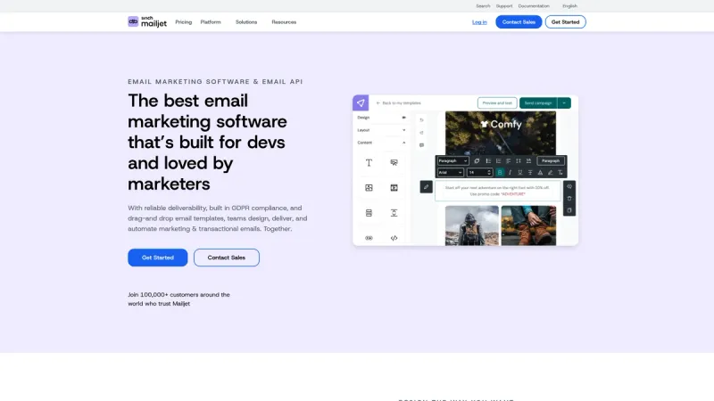 Mailjet interface