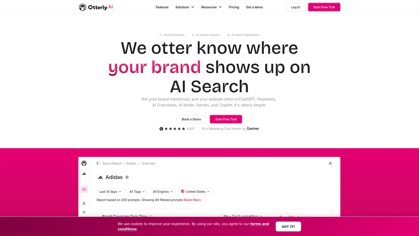 Otterly AI homepage screenshot