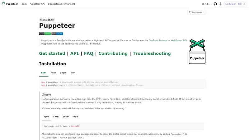 Puppeteer interface