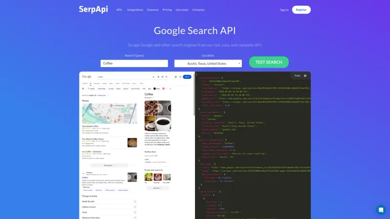 SerpApi interface