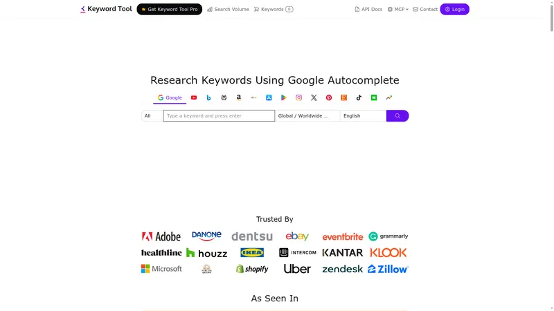 Keyword Tool interface