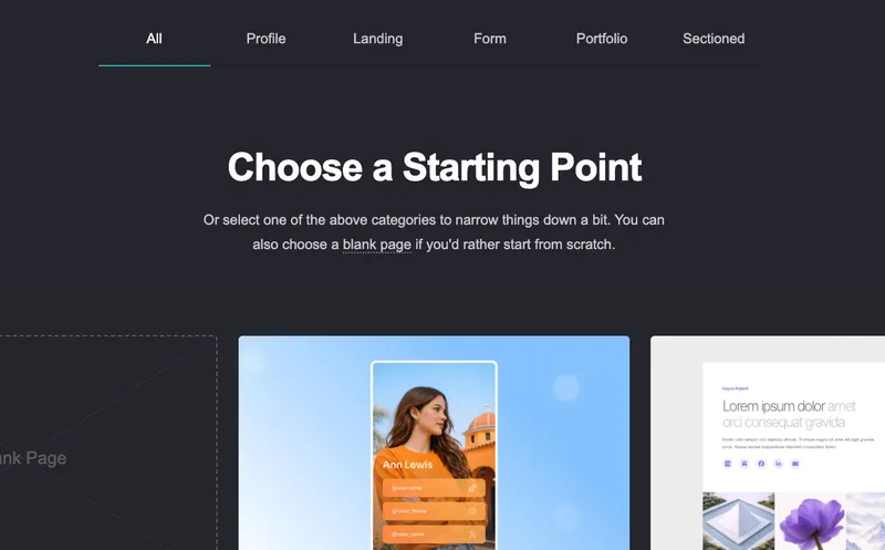 Carrd interface