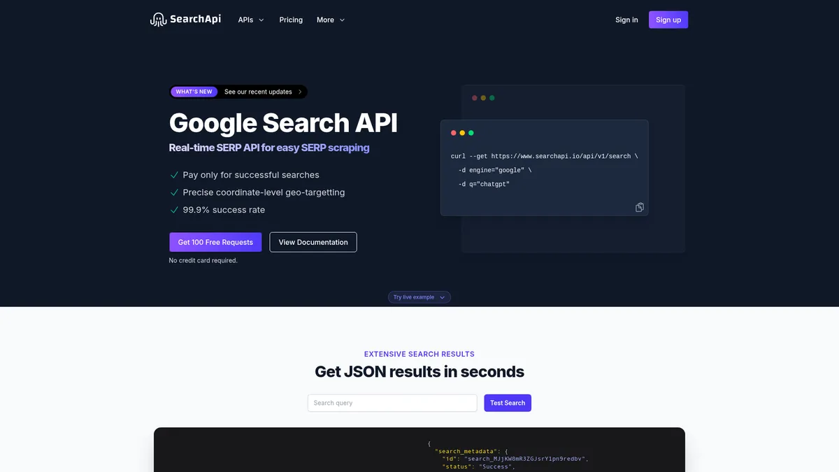 SearchApi website