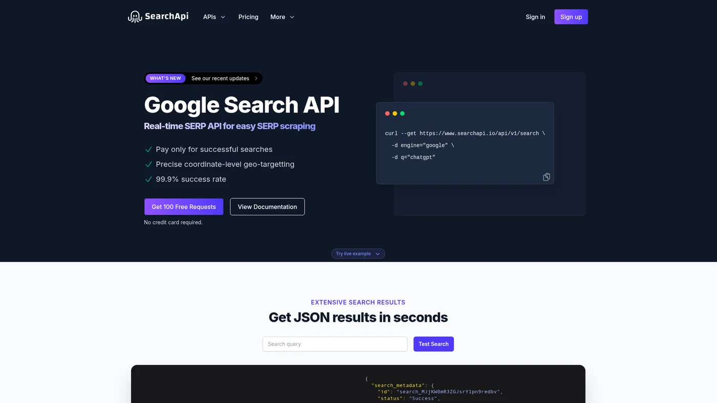 SearchApi screenshot