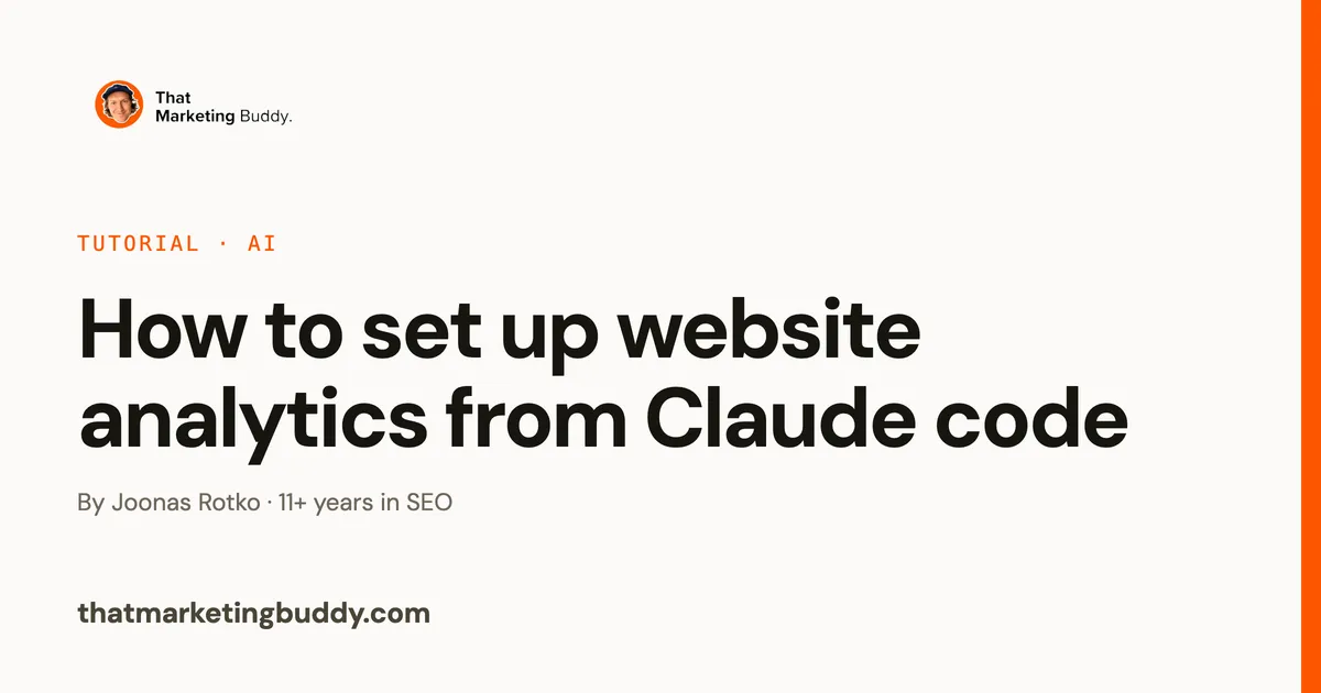 How to Set Up Website Analytics From Claude Code