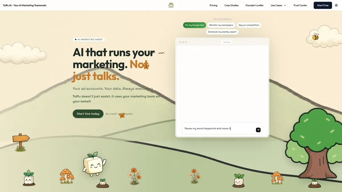Toffu homepage screenshot