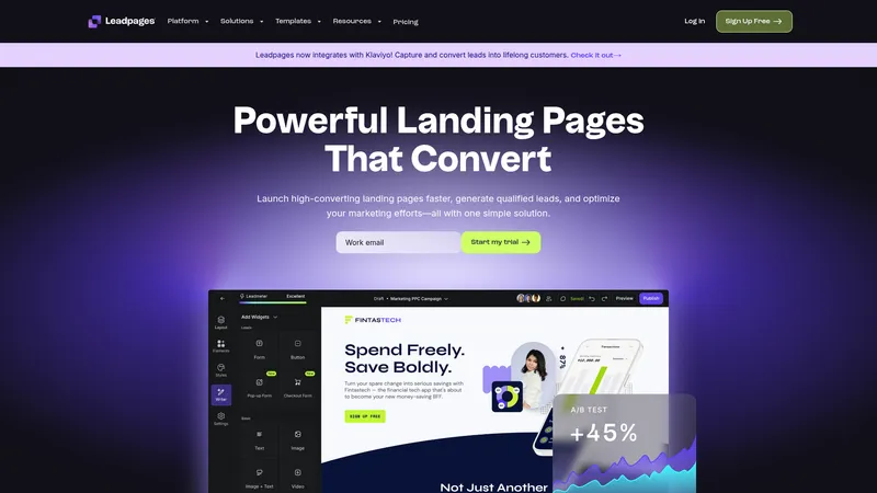 Leadpages interface