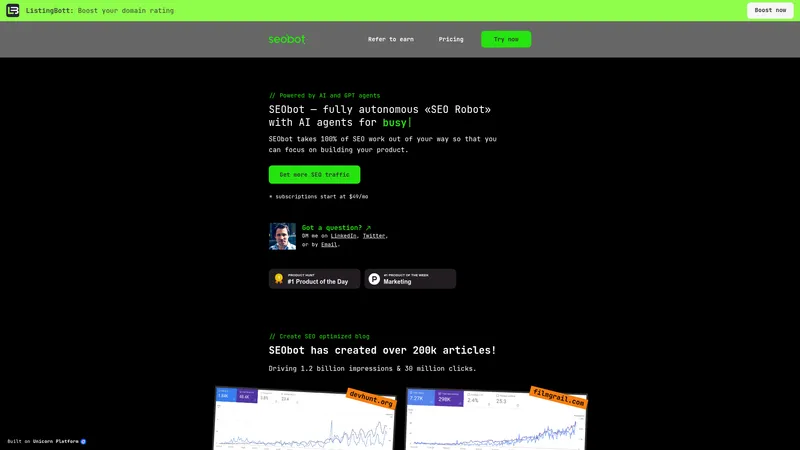 SEObot interface