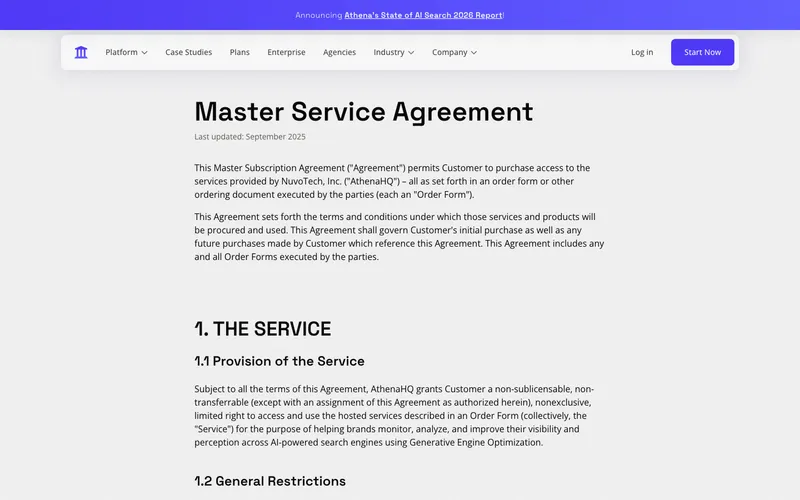 AthenaHQ interface