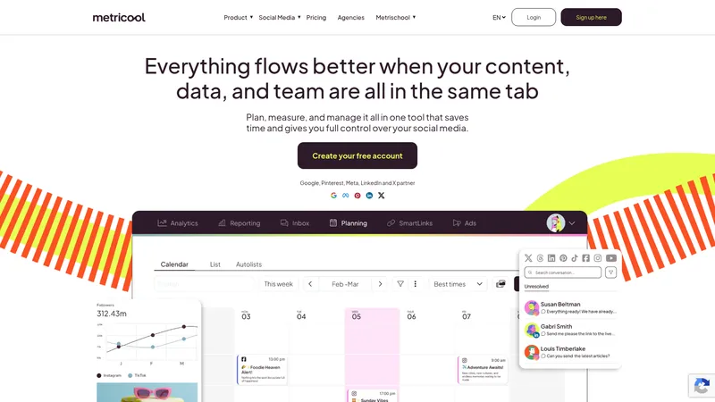 Metricool interface
