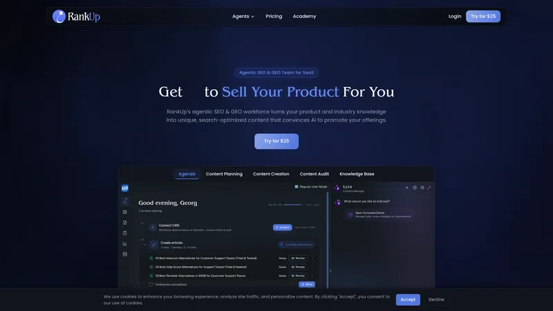 RankUp interface