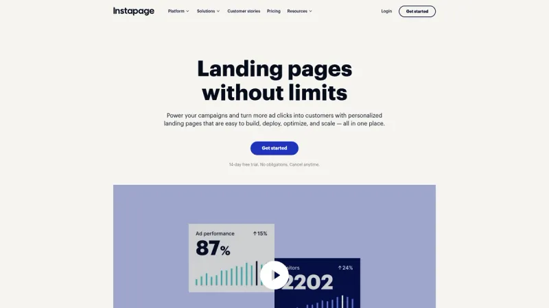 Instapage interface