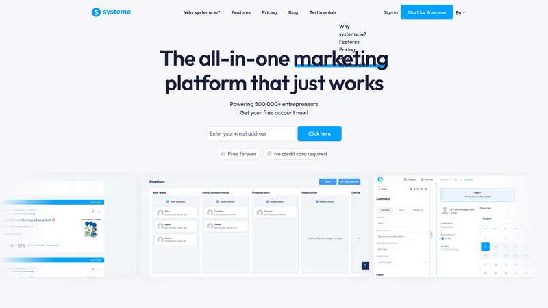 Systeme.io interface