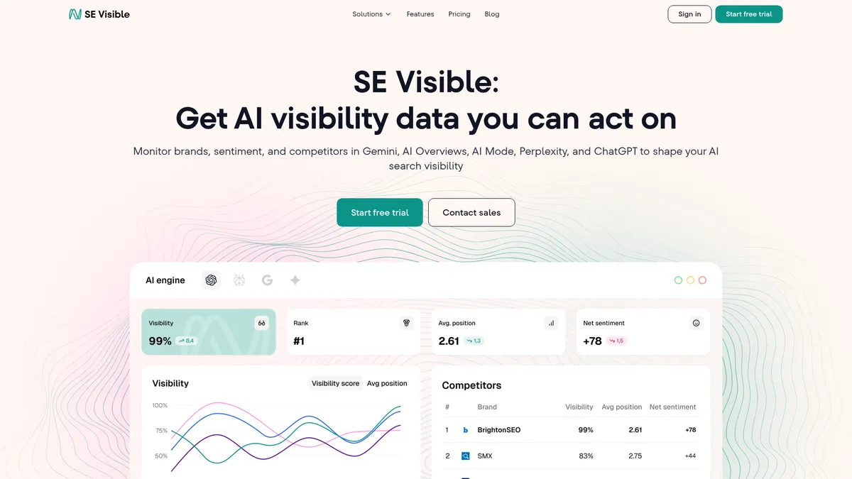 SE Visible homepage screenshot