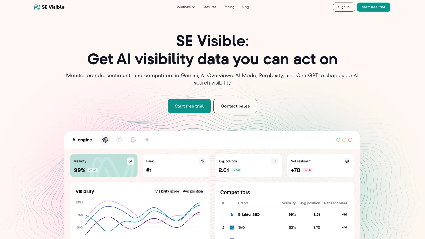 SE Visible homepage screenshot