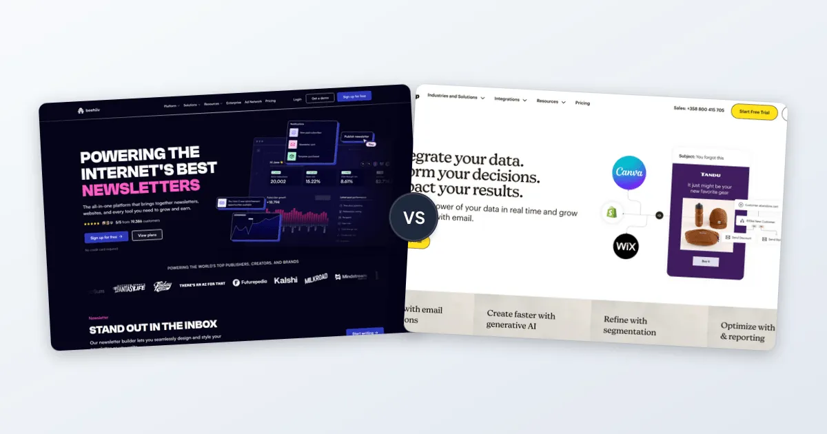 beehiiv vs Mailchimp comparison