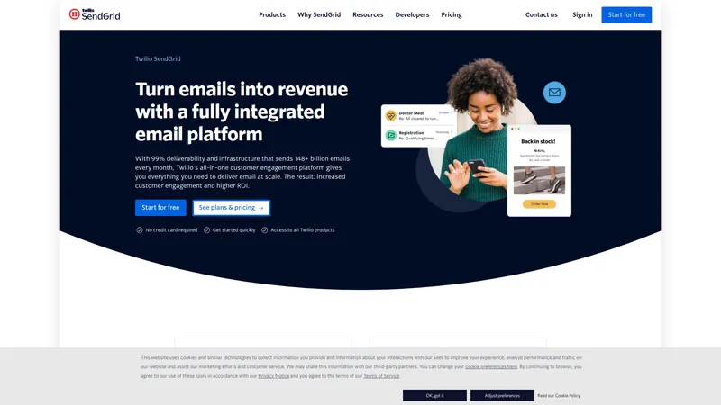 SendGrid interface