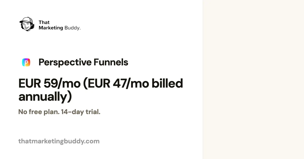 Perspective Funnels Pricing: Base €59 to Custom Scale
