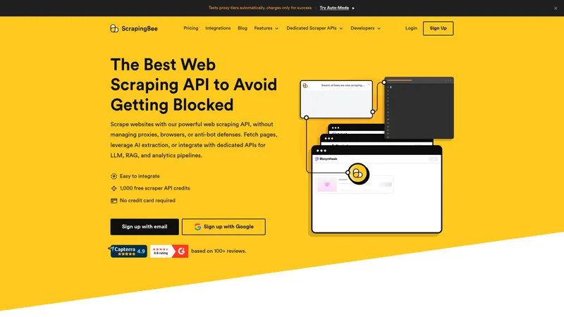 ScrapingBee interface