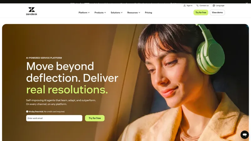 Zendesk interface