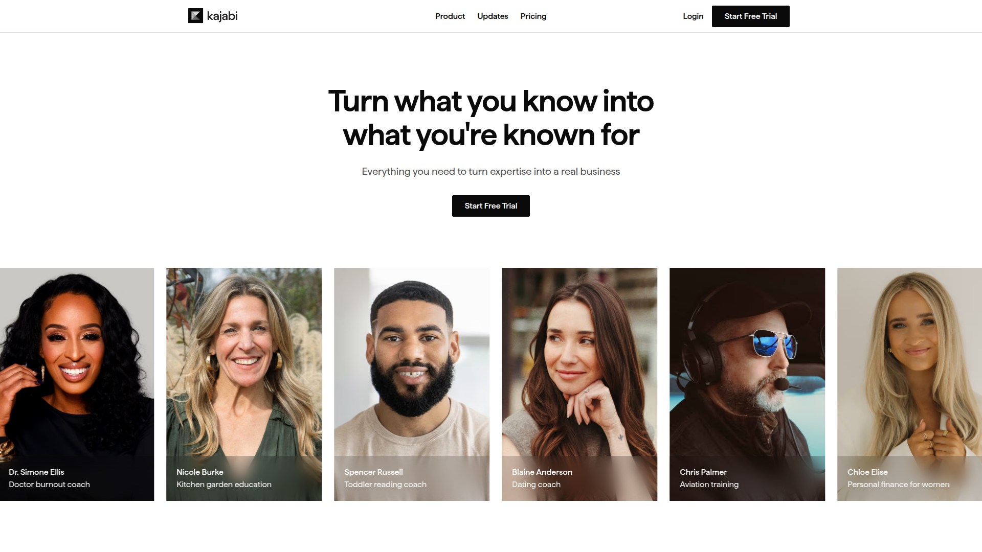 Kajabi homepage screenshot
