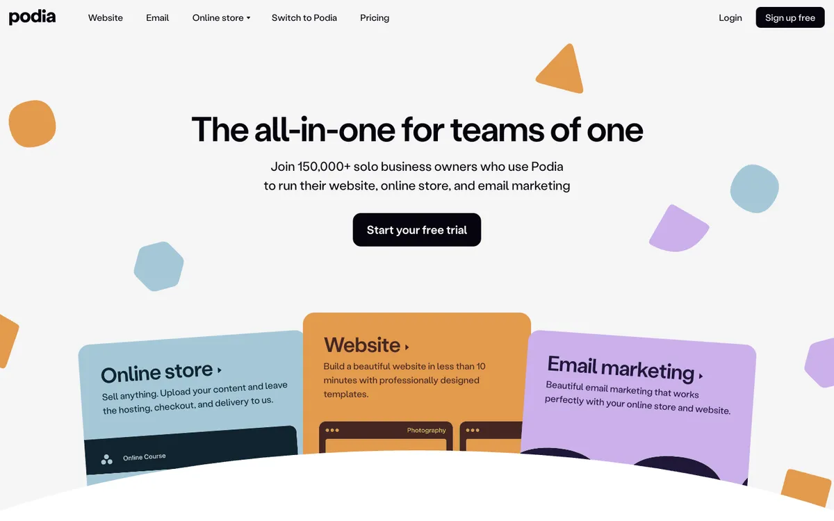 Podia website
