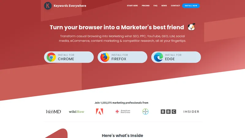 Keywords Everywhere interface