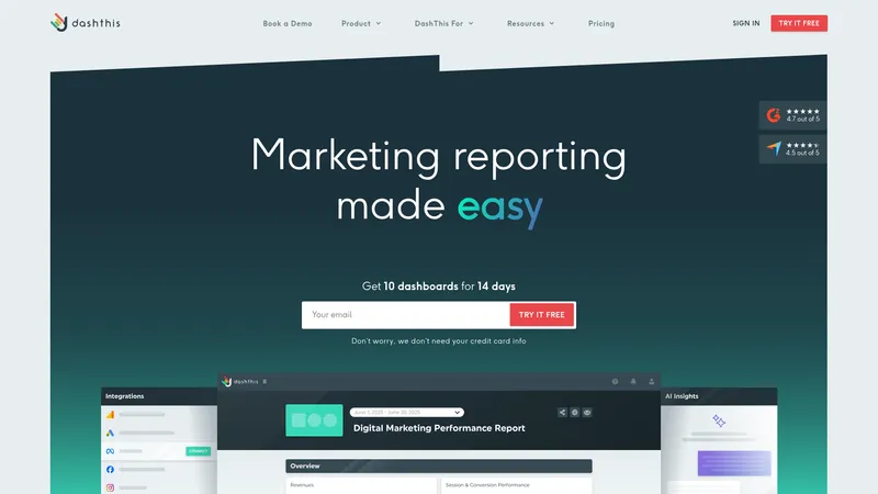 DashThis interface