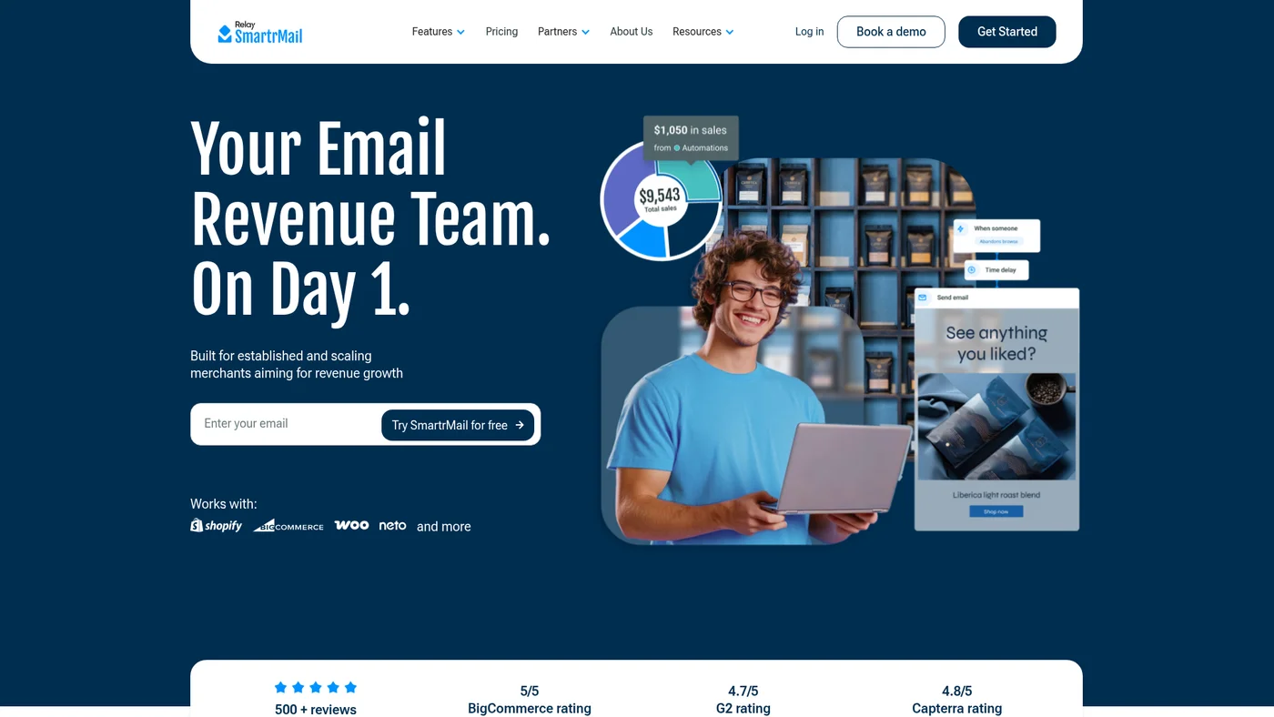SmartrMail homepage screenshot