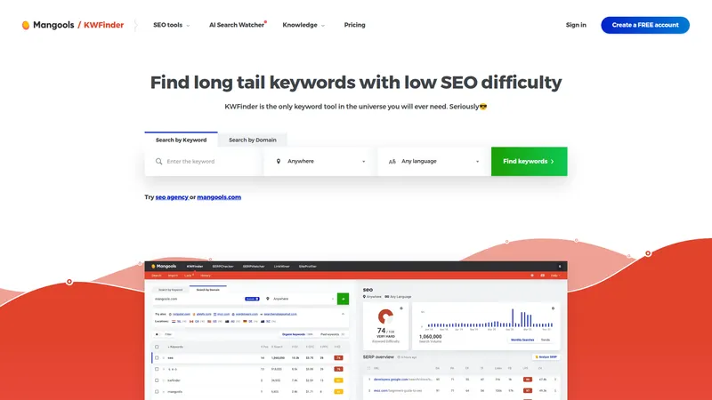 KWFinder interface