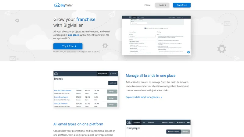 BigMailer interface