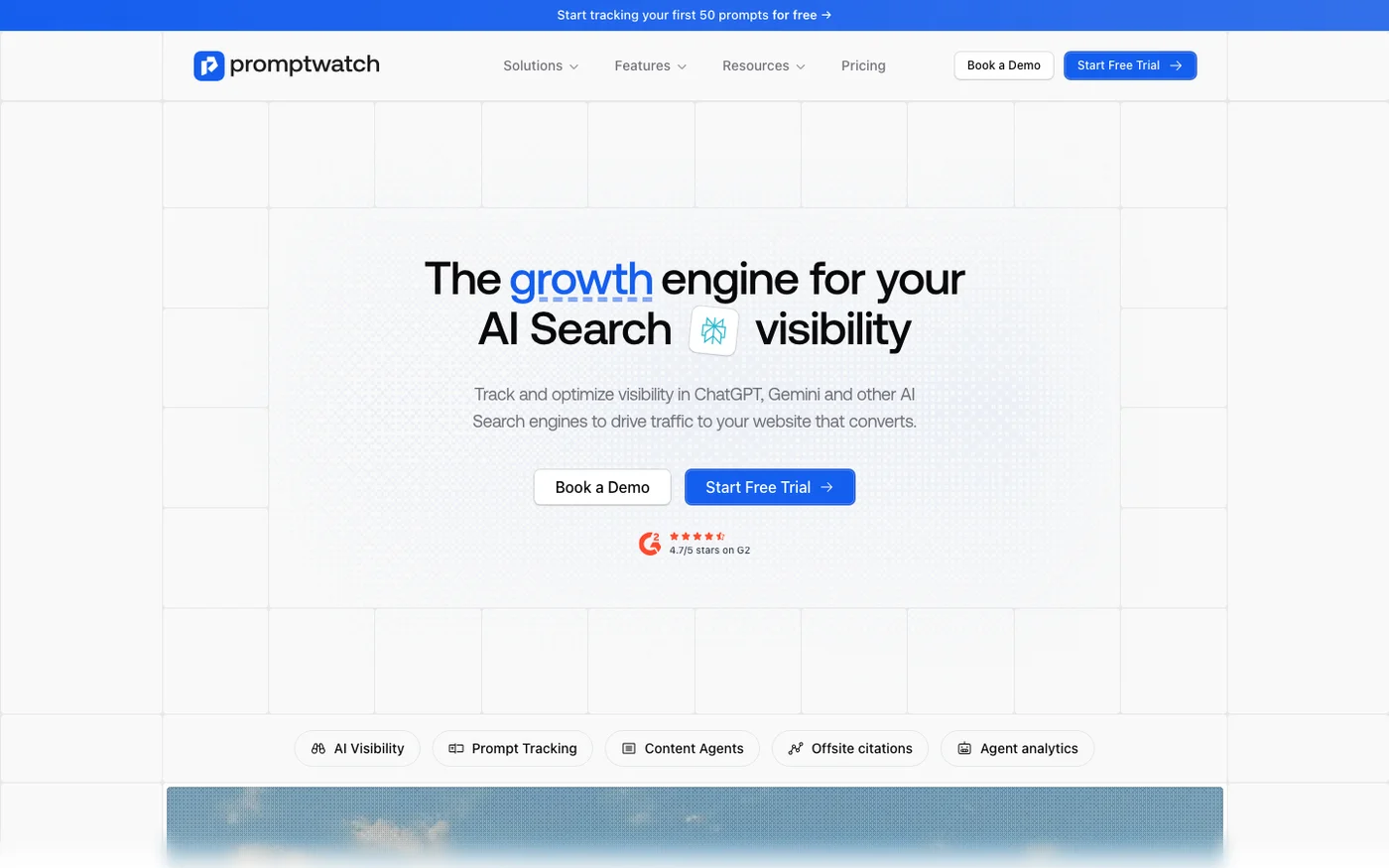 PromptWatch homepage