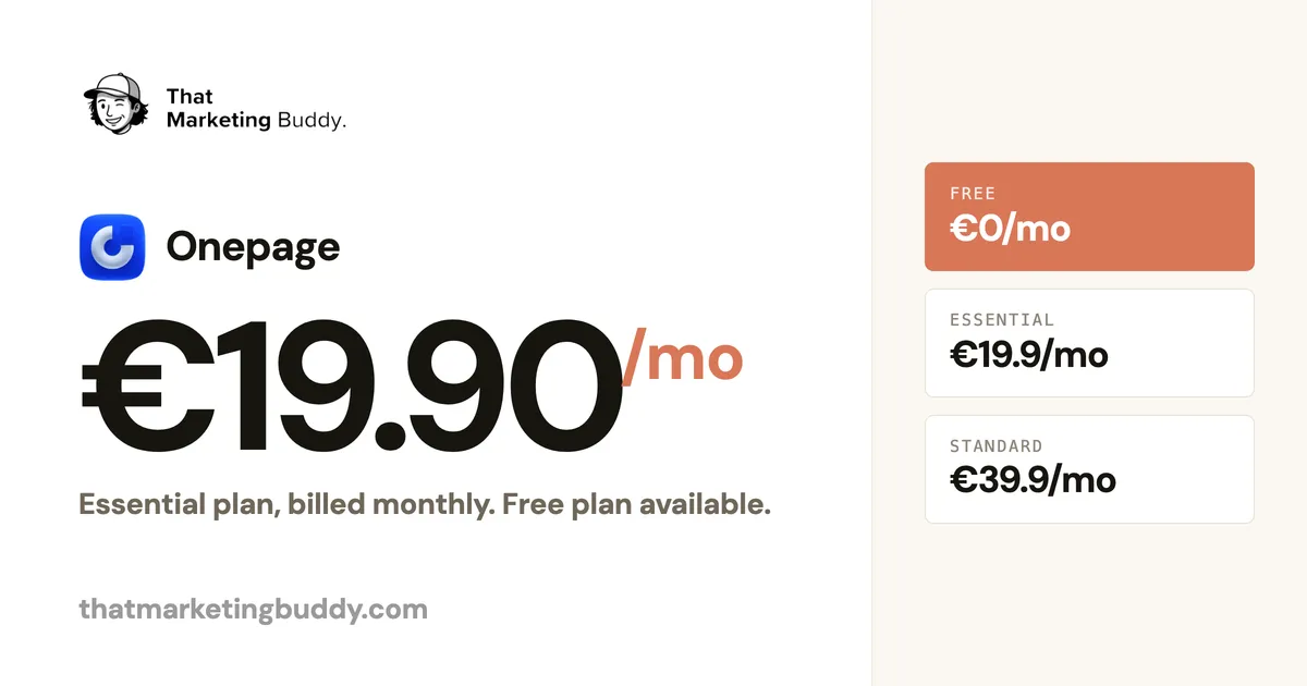 Onepage Pricing: MCP Access Starts at €19.90/mo, Free Plan Included