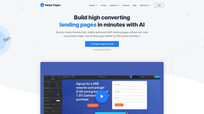 Swipe Pages interface