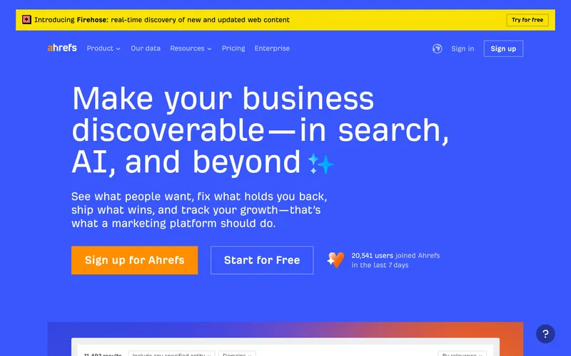 Ahrefs interface