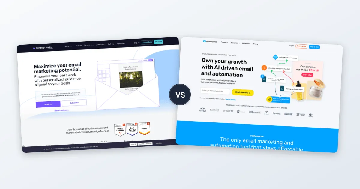 Campaign Monitor vs GetResponse comparison