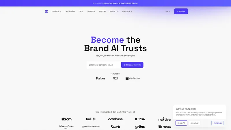 AthenaHQ interface