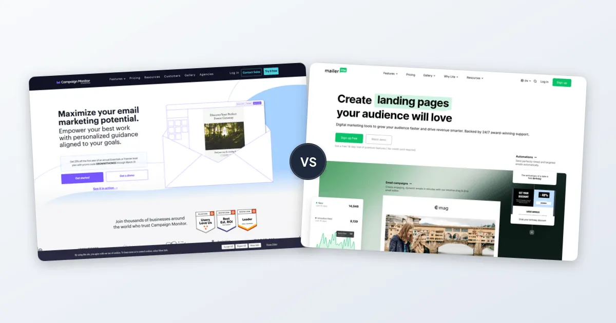 Campaign Monitor vs MailerLite comparison