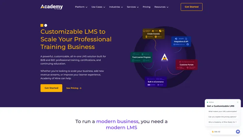 Academy of Mine interface
