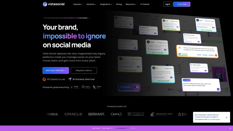 Vista Social interface