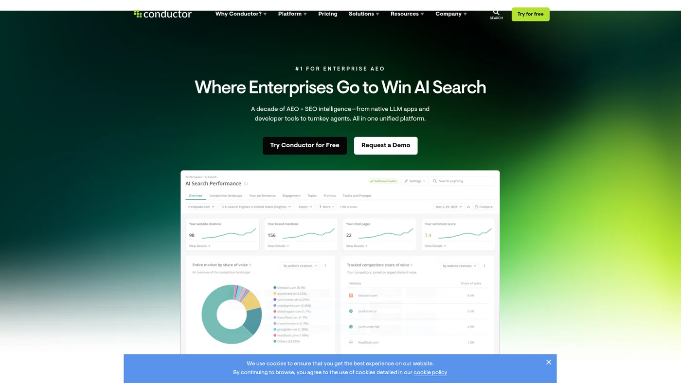 Conductor homepage screenshot