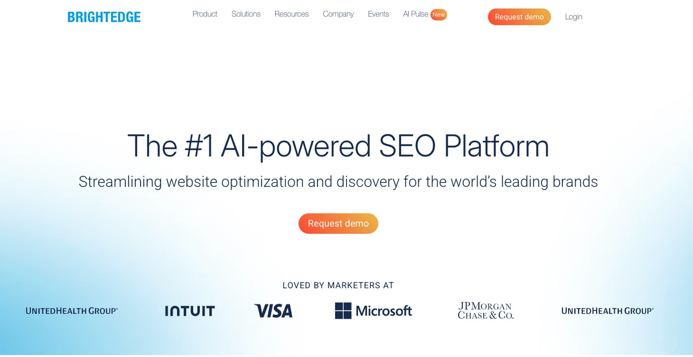 BrightEdge homepage screenshot
