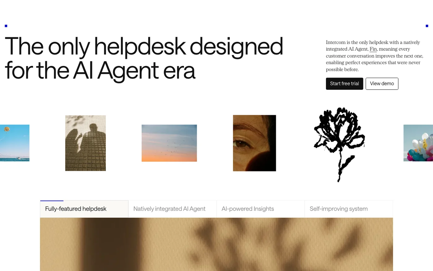 Intercom homepage screenshot