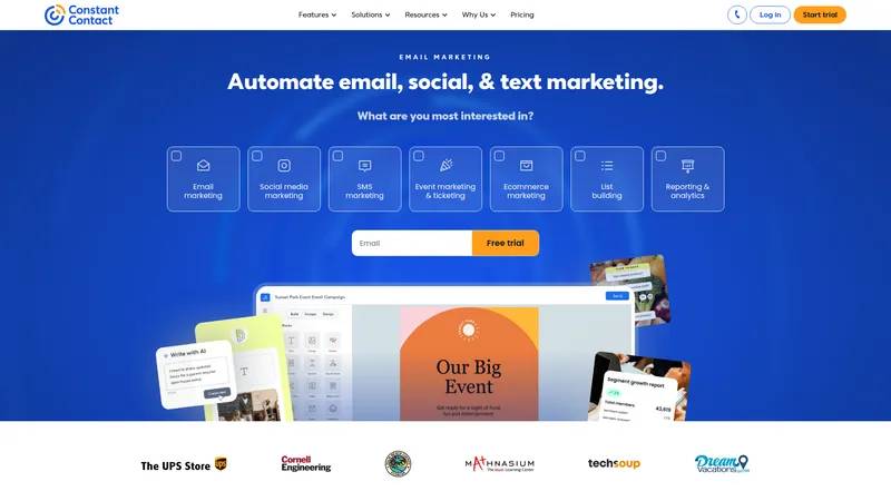 Constant Contact interface