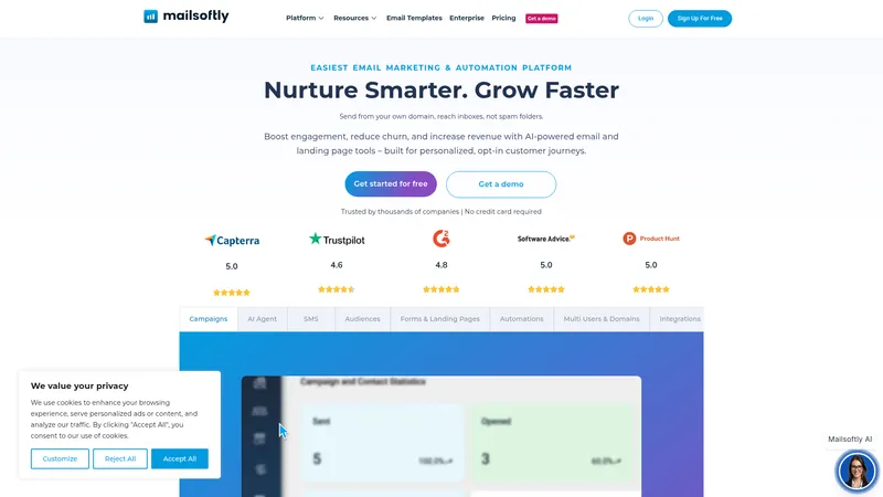 Mailsoftly interface