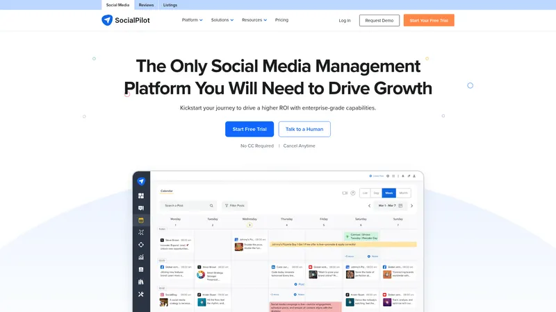Social Pilot interface