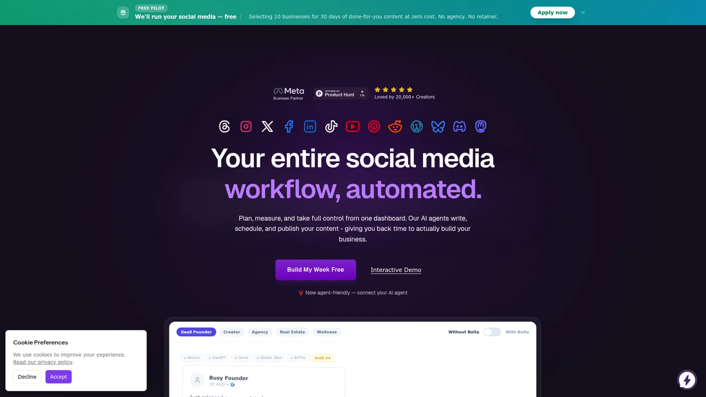 Bolta.ai homepage screenshot