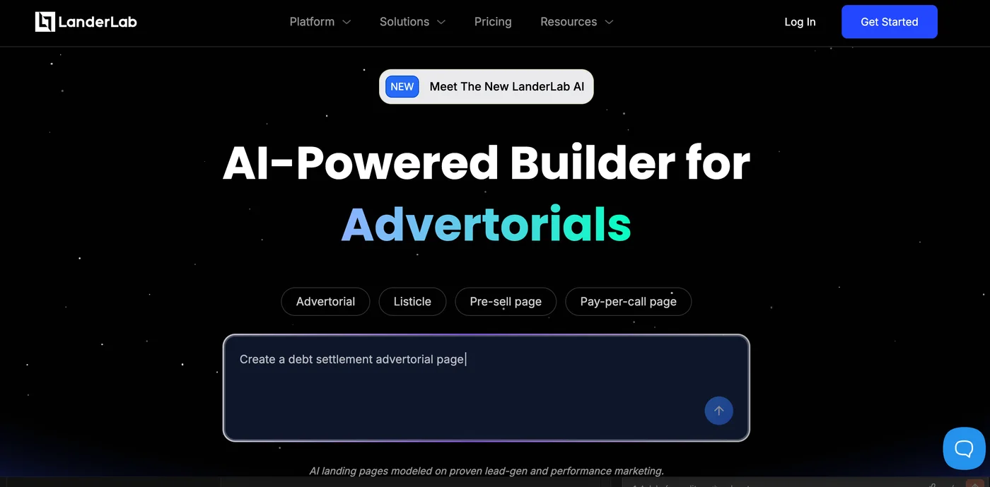 LanderLab homepage screenshot