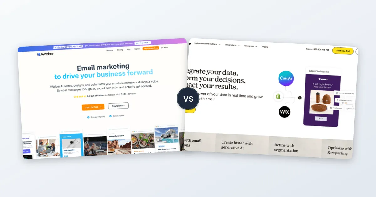 AWeber vs Mailchimp comparison